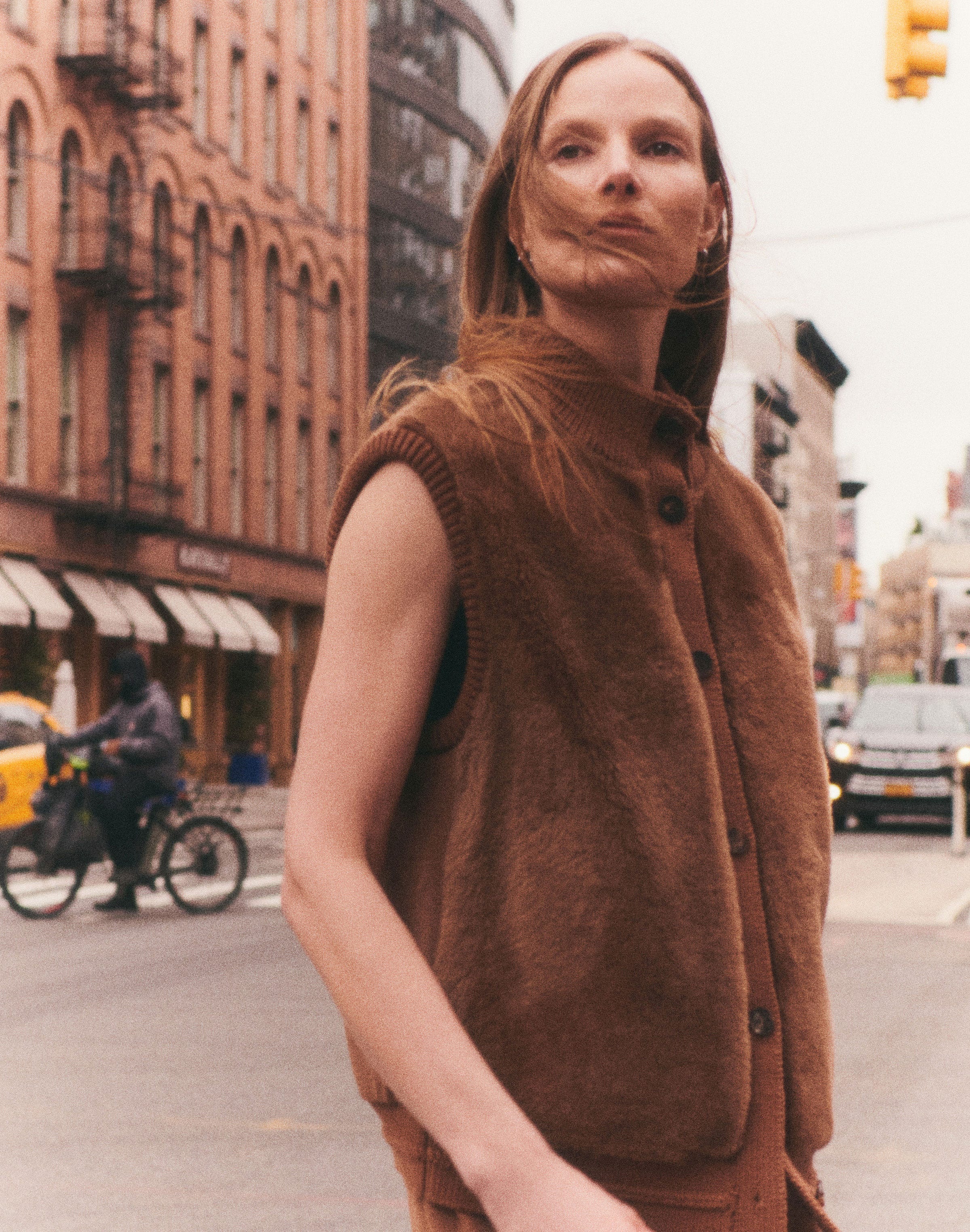 Shearling & Camel Hair Vest