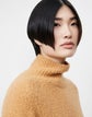 Plus-Size Italian Cashmere Boucle Turtleneck Sweater