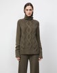 KindCashmere 8 Knot Mixed Cable Turtleneck Sweater