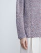 Color-Flecked Silk Marled V-Neck Sweater
