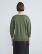 Cotton-Silk V-Neck Blouson Sleeve Sweater