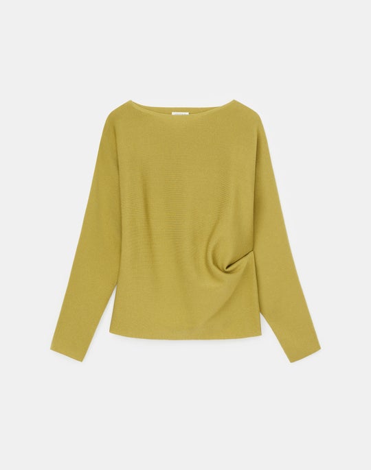 Plus-Size Finespun Voile Asymmetric Dolman Sweater