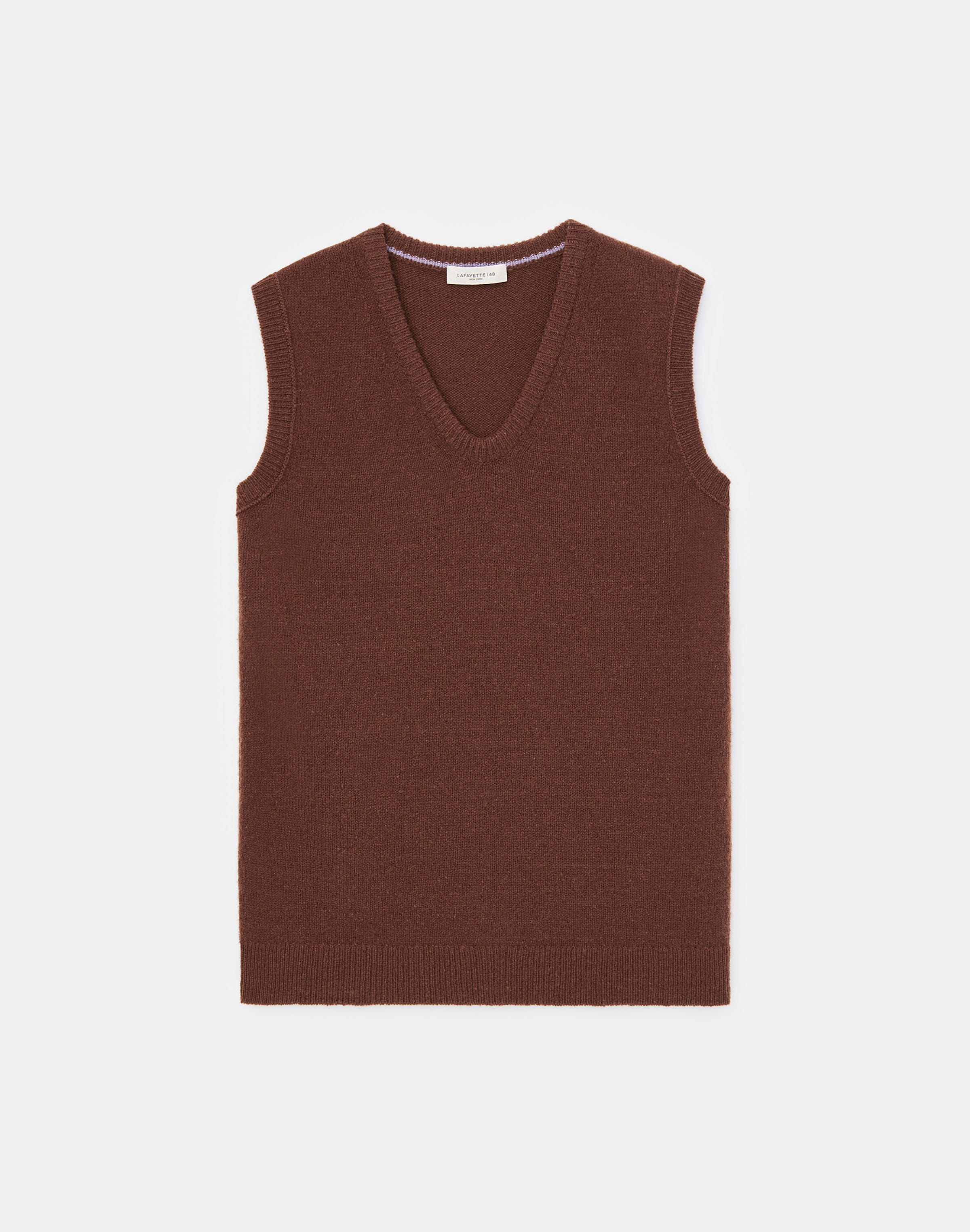 Nubby Wool-Cashmere U-Neck Sweater Vest 