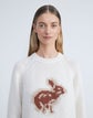 Cashmere-Mohair Alpaca Rabbit Jacquard Crewneck Sweater