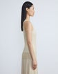 Silk Pleated Stripe Ribbed Tank