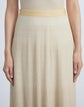 Silk Pleated Stripe Ribbed Maxi Skirt