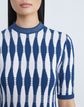 Shibori Cotton & Matte Crepe Short Sleeve Sweater
