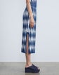 Shibori Cotton & Matte Crepe Midi Skirt