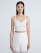 Finespun Voile Ribbed Cropped Tank