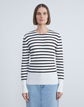 Matte Crepe Striped Ribbed Sweater