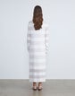 Cotton-Silk Tape & Cashmere Stripe Bateau Neck Dress
