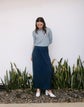 Fine Gauge Cashmere Sweater and Silk Crepe Knit Skirt