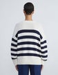 Plus-Size Nautical Stripe Cotton-Wool Chainette Sweater