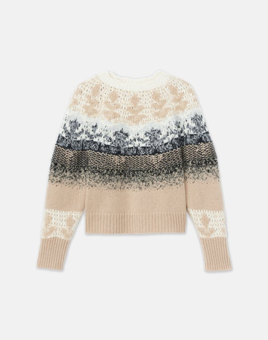 Fair Isle Jacquard Cashmere-Silk Sweater
