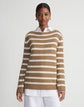 Petite Stripe Sequined Cotton & Cashmere Sweater