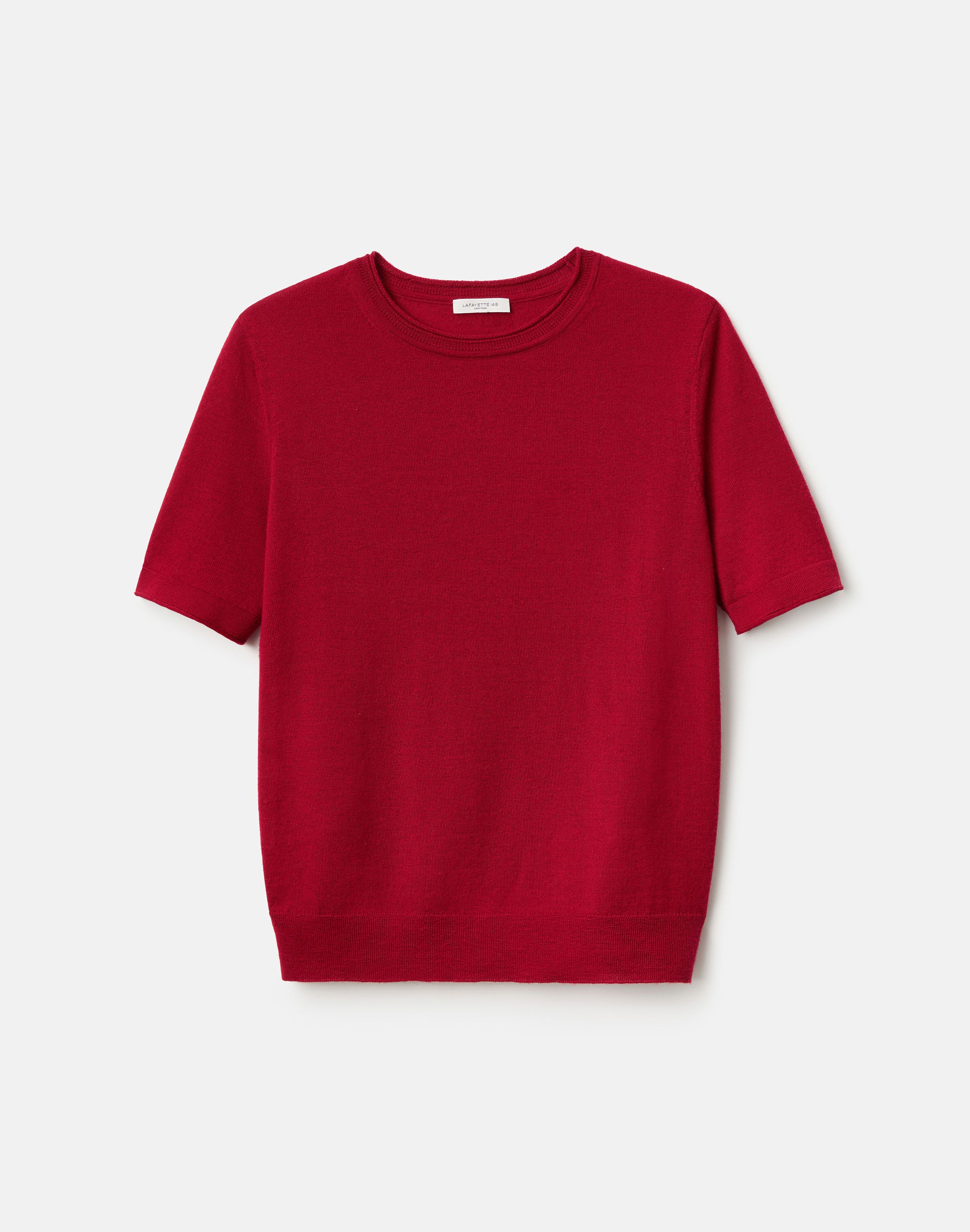 Petite Fine Gauge Cashmere Crewneck Short Sleeve Sweater