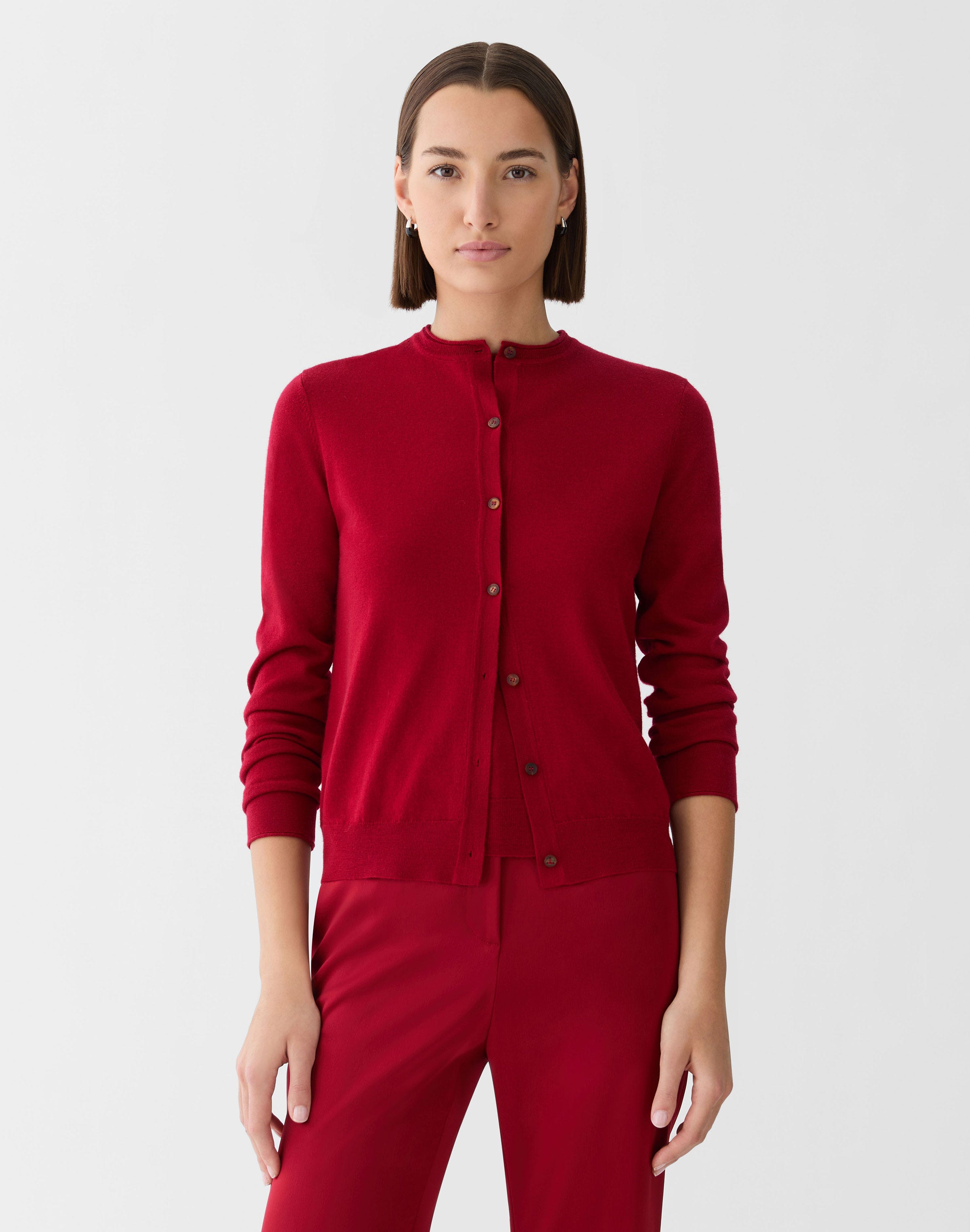 Plus-Size Fine Gauge Cashmere Cardigan