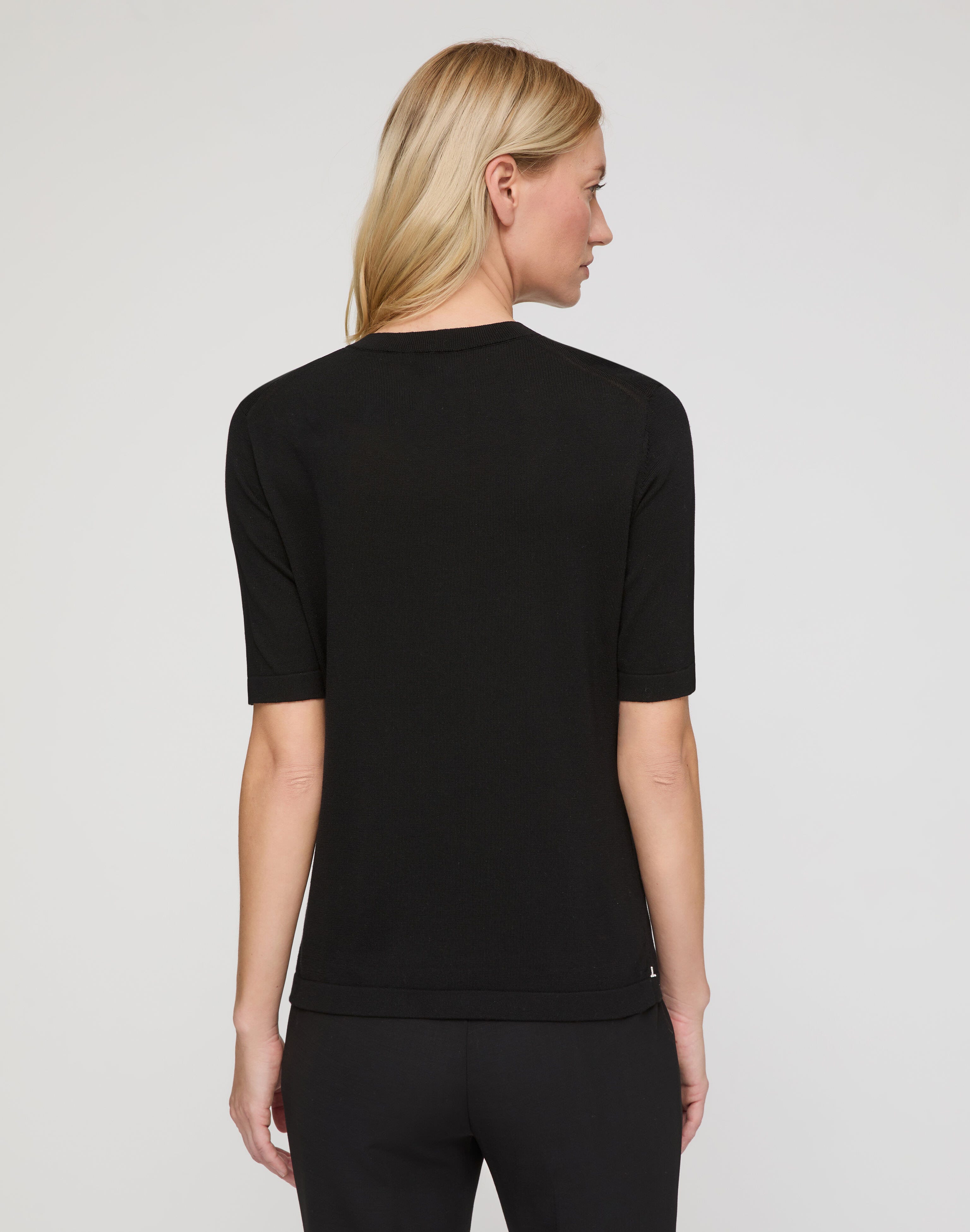 Petite Fine Cotton-Silk Knit T-Shirt