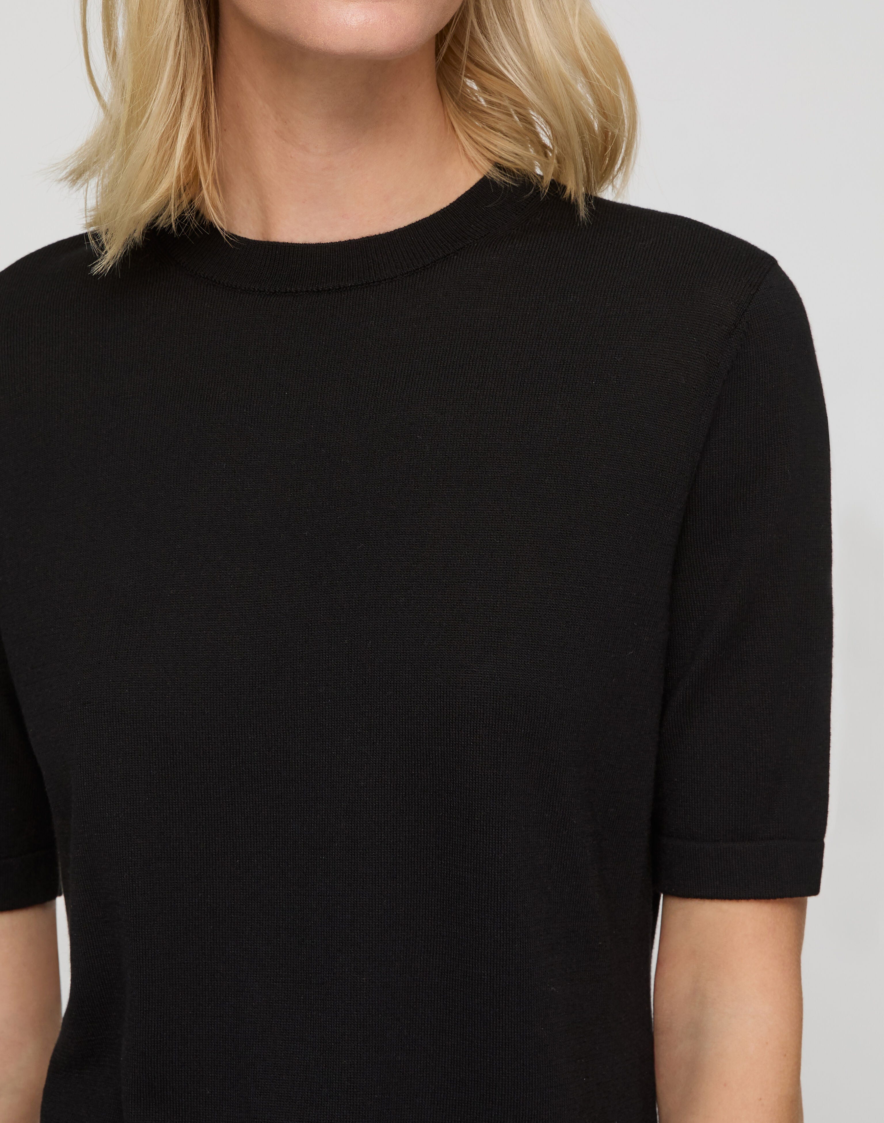 Petite Fine Cotton-Silk Knit T-Shirt