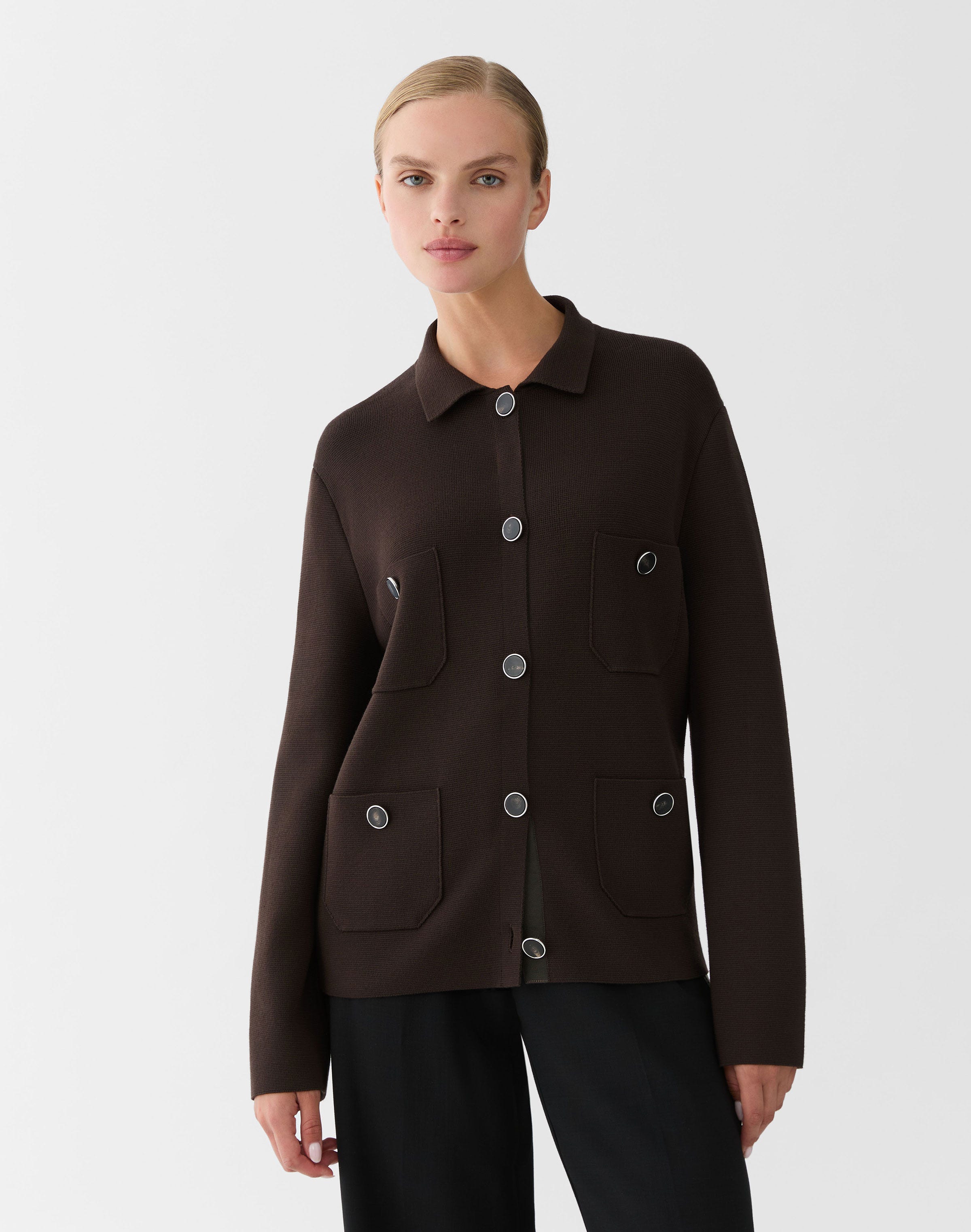 Plus-Size Responsible Matte Crepe Knit Jacket