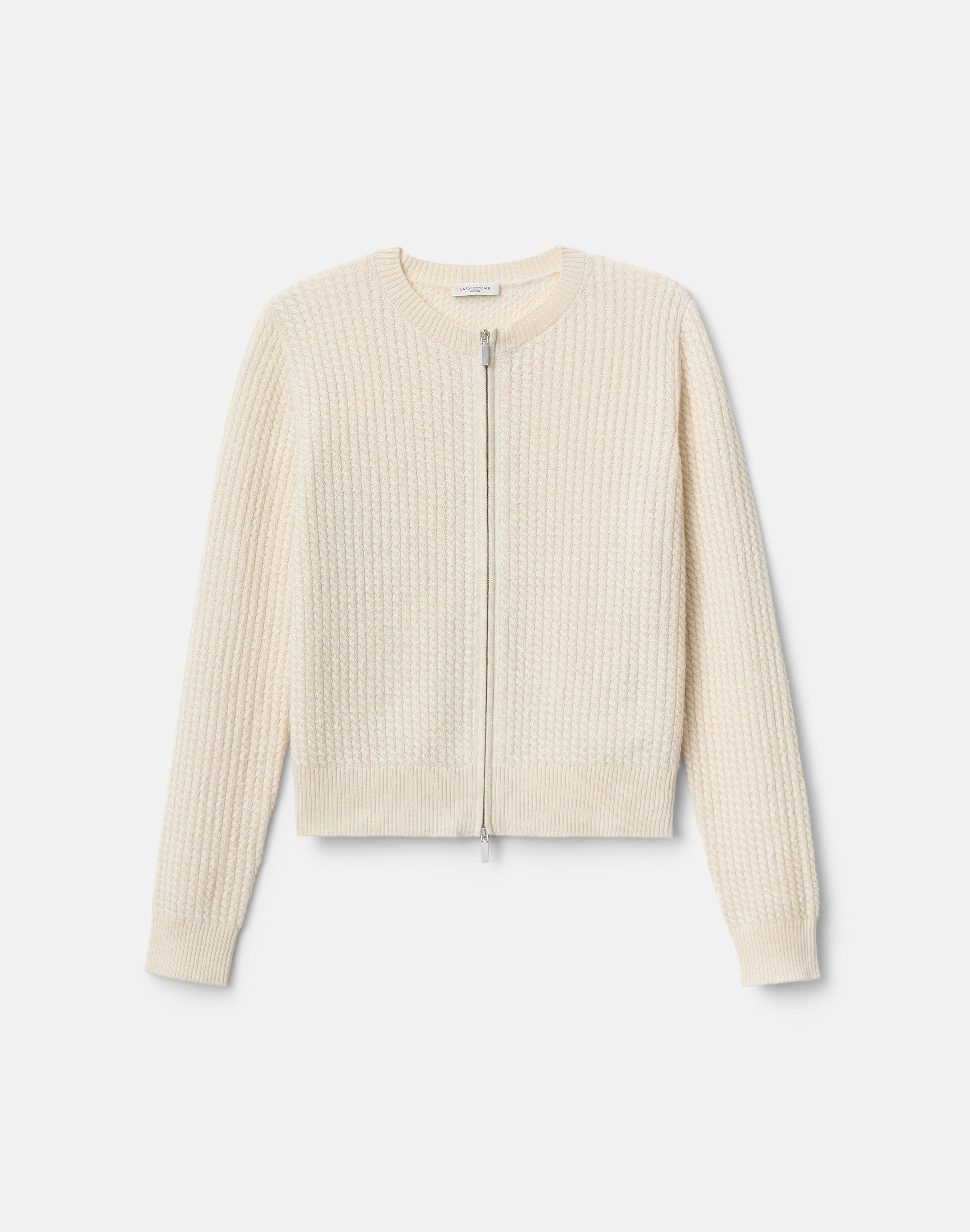Petite Cashmere Cable Knit Cropped Cardigan