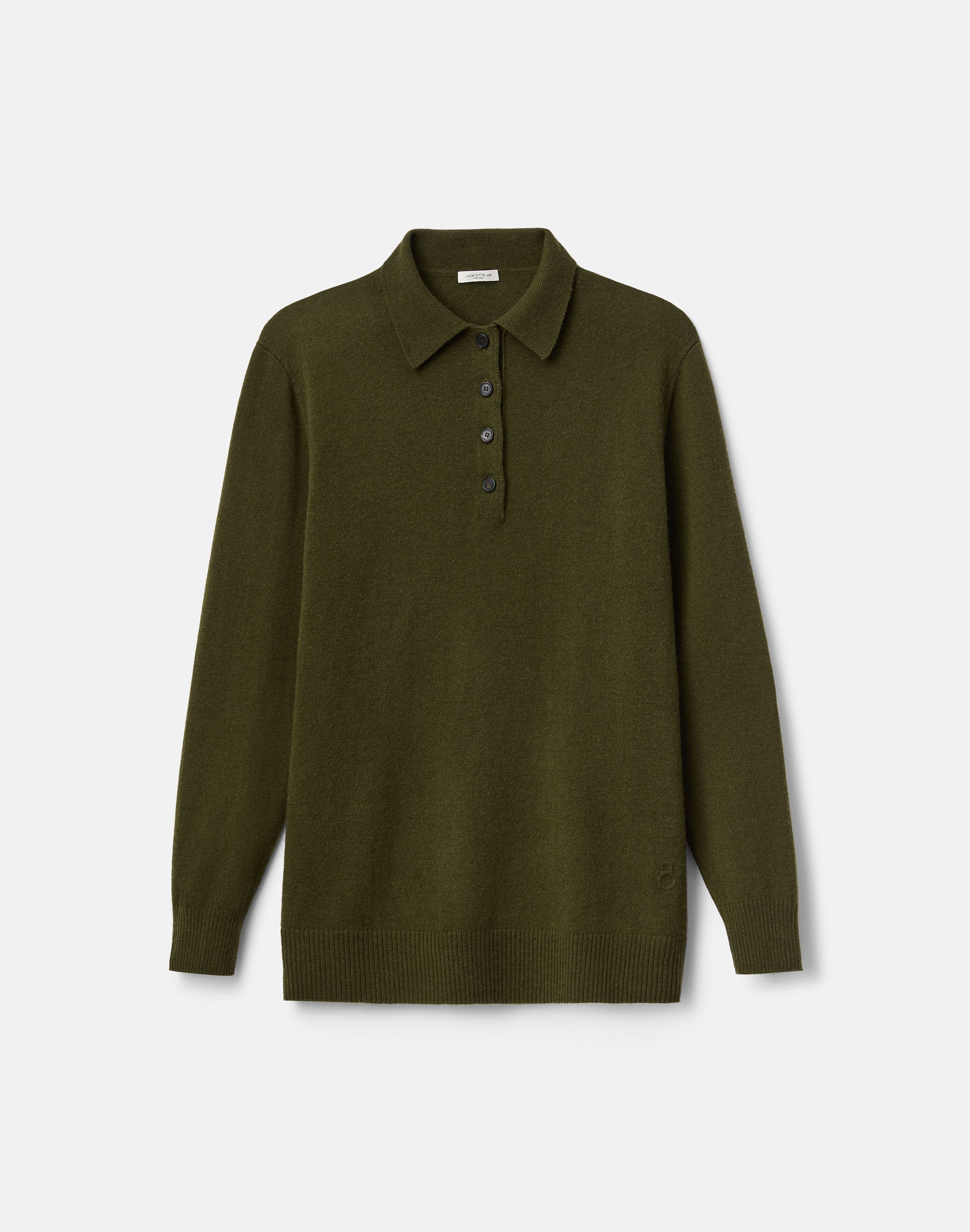 Wool-Cashmere Oversized Polo Sweater
