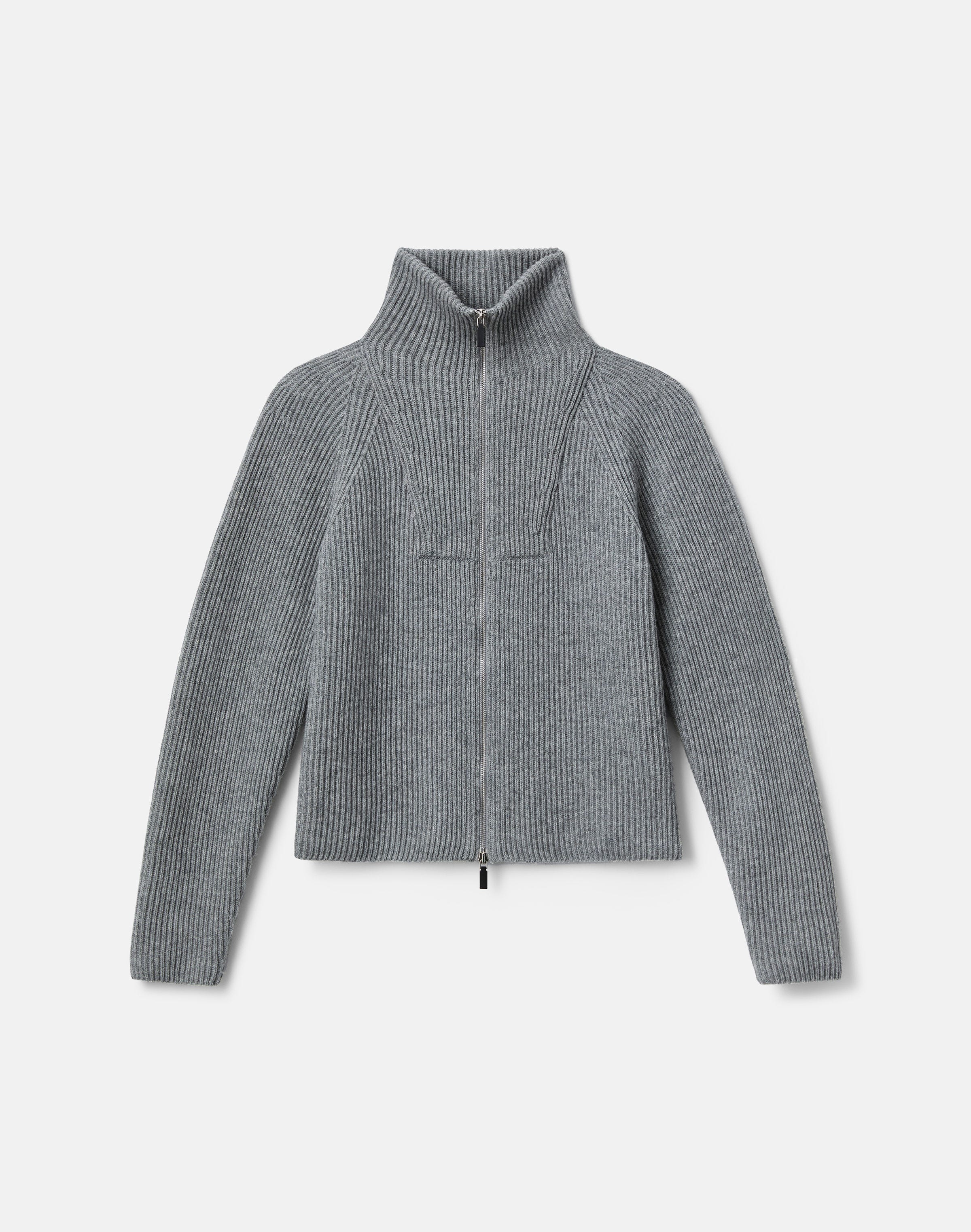 Wool-Cashmere Fisherman's Rib Cardigan