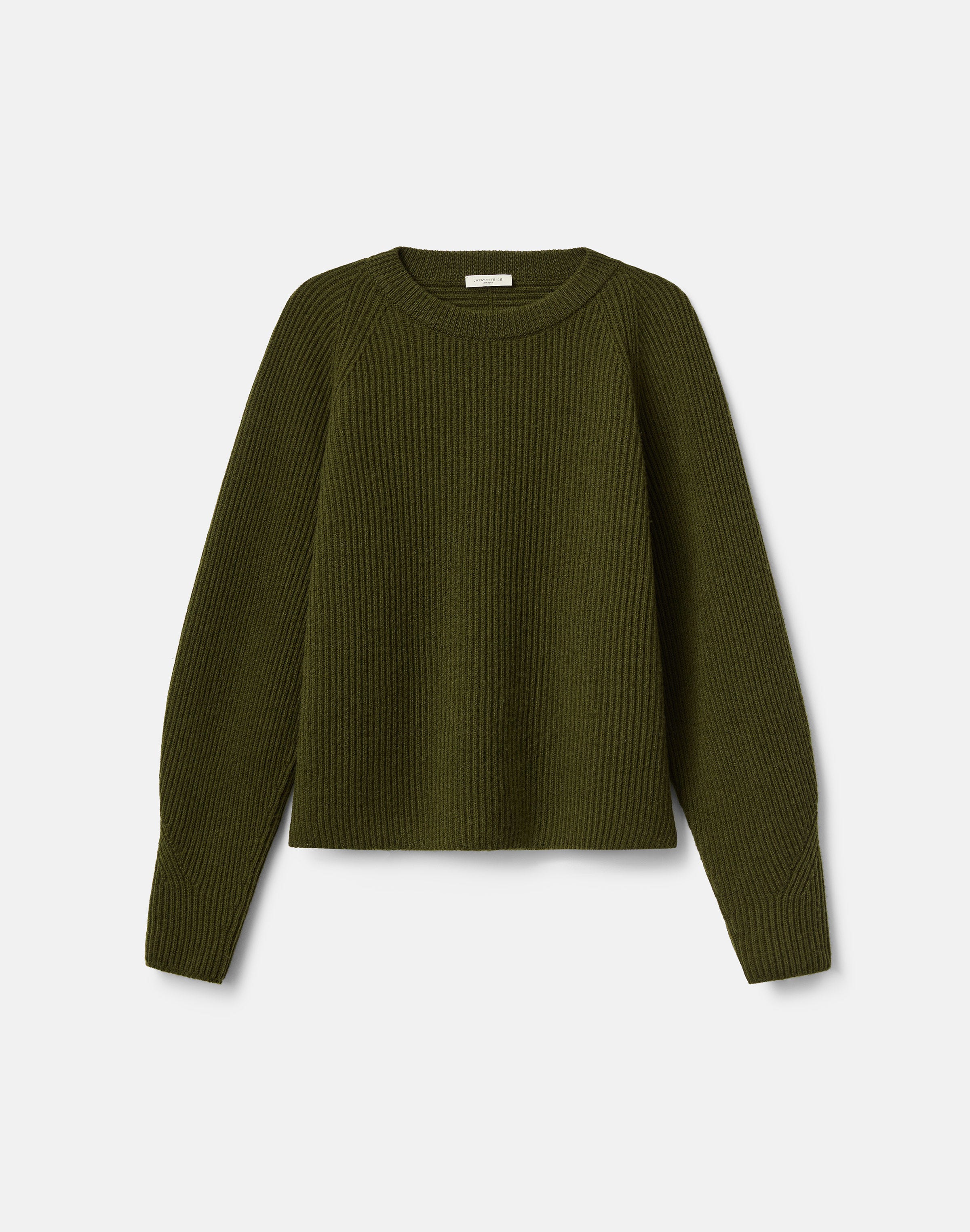 Petite Wool-Cashmere Fisherman's Rib Crewneck Sweater