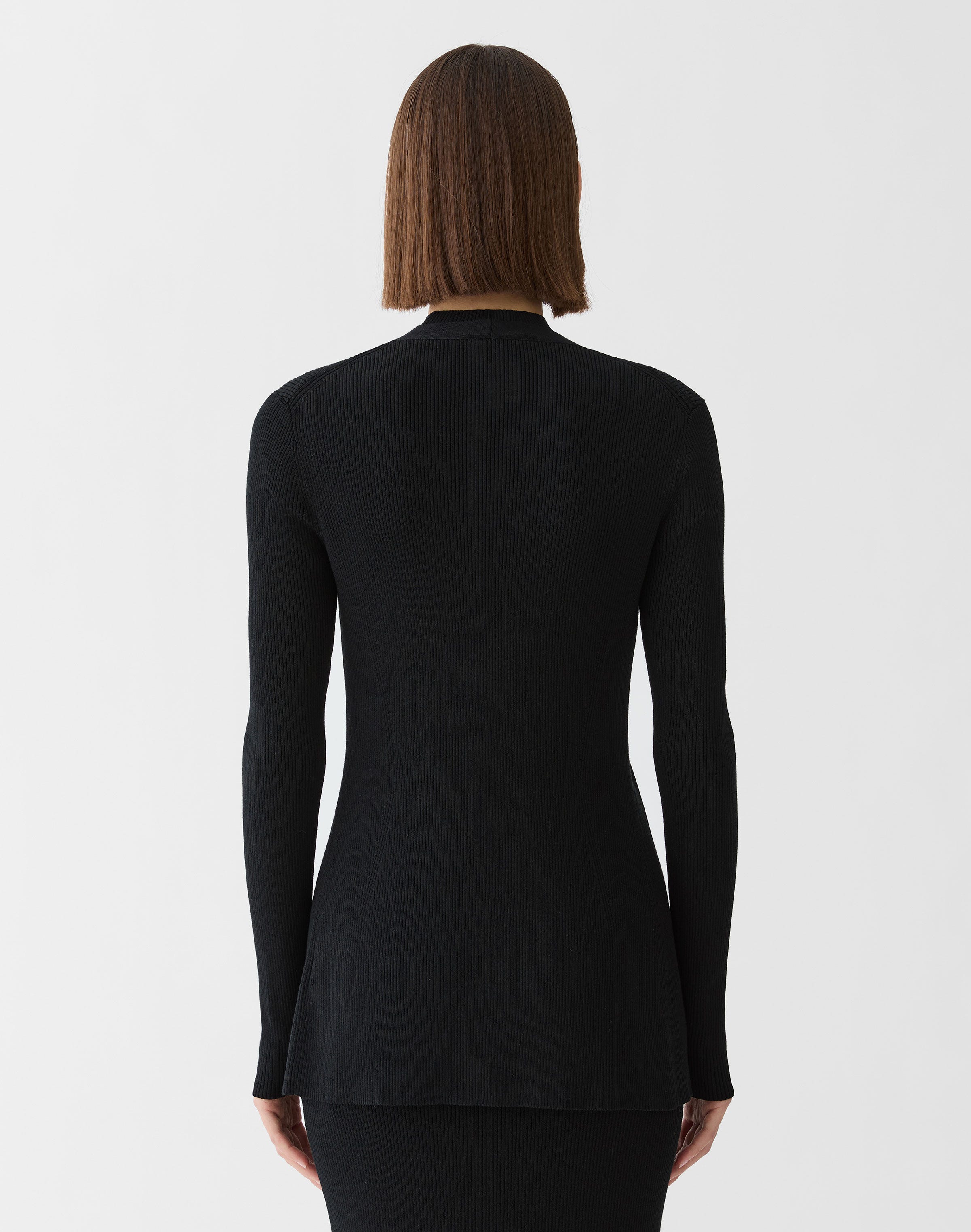 Responsible Matte Crepe Ribbed Cardigan