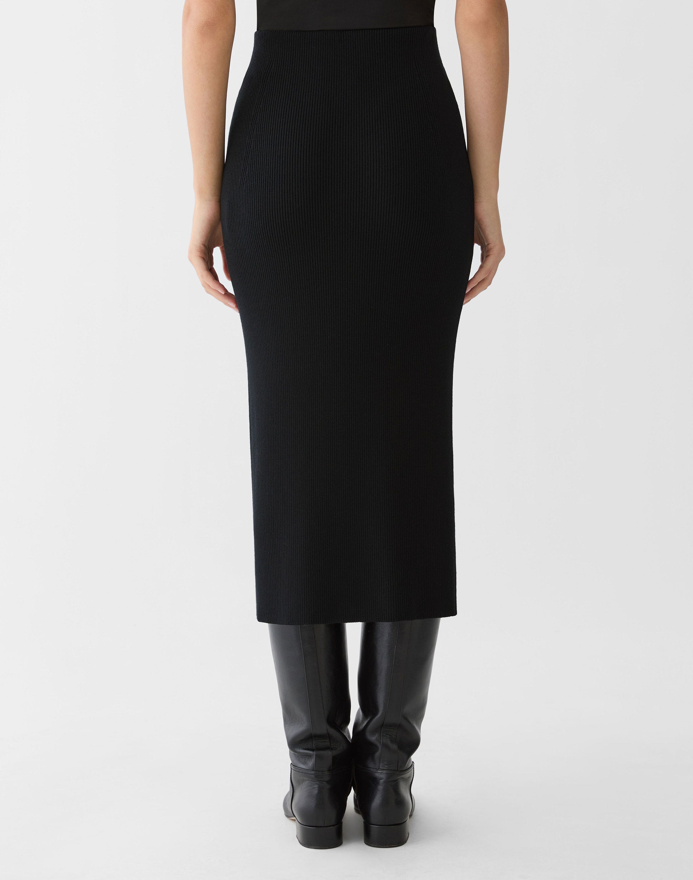 Responsible Matte Crepe Ribbed Knit Skirt