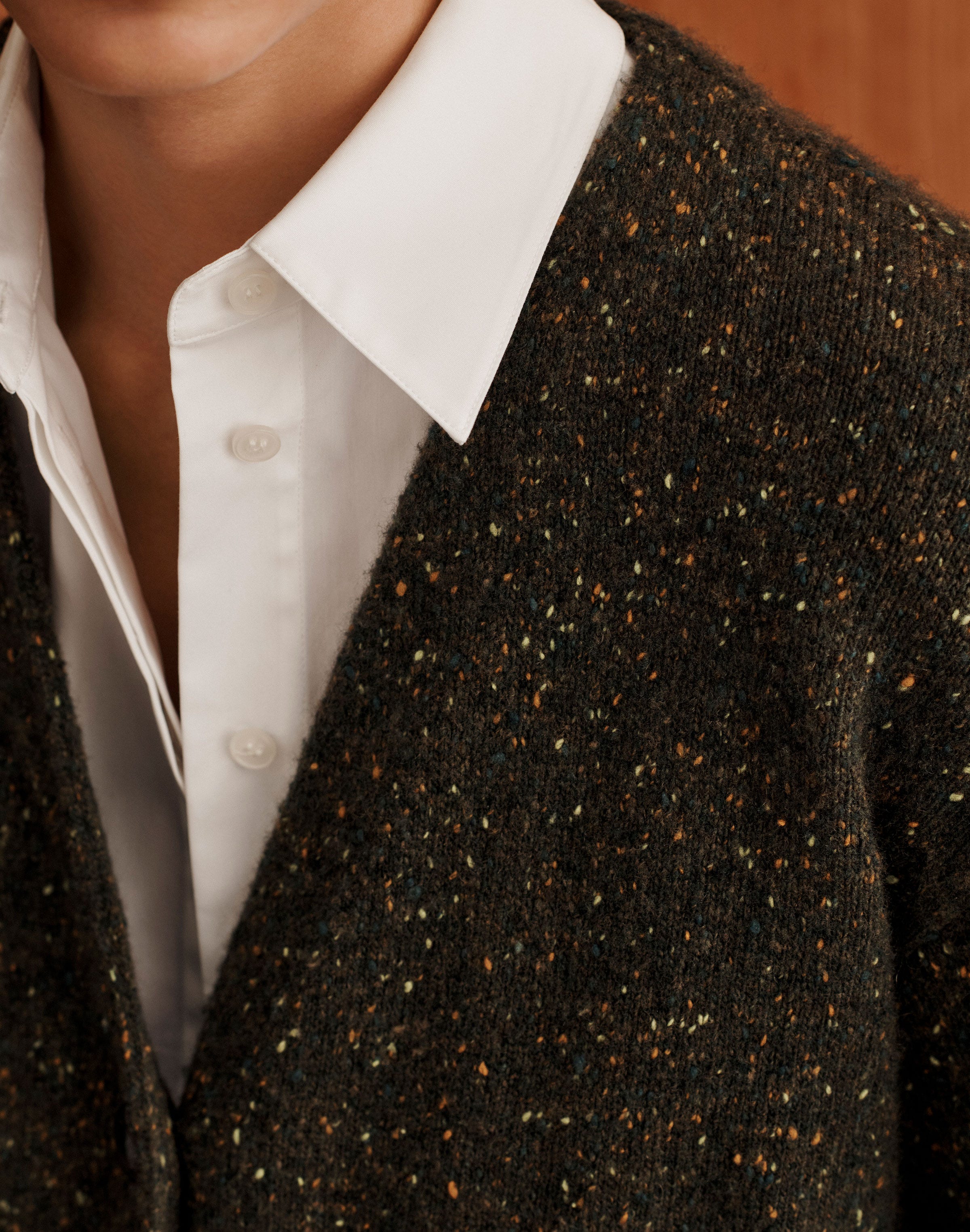 Cashmere Donegal Sweater and Cotton Shirt