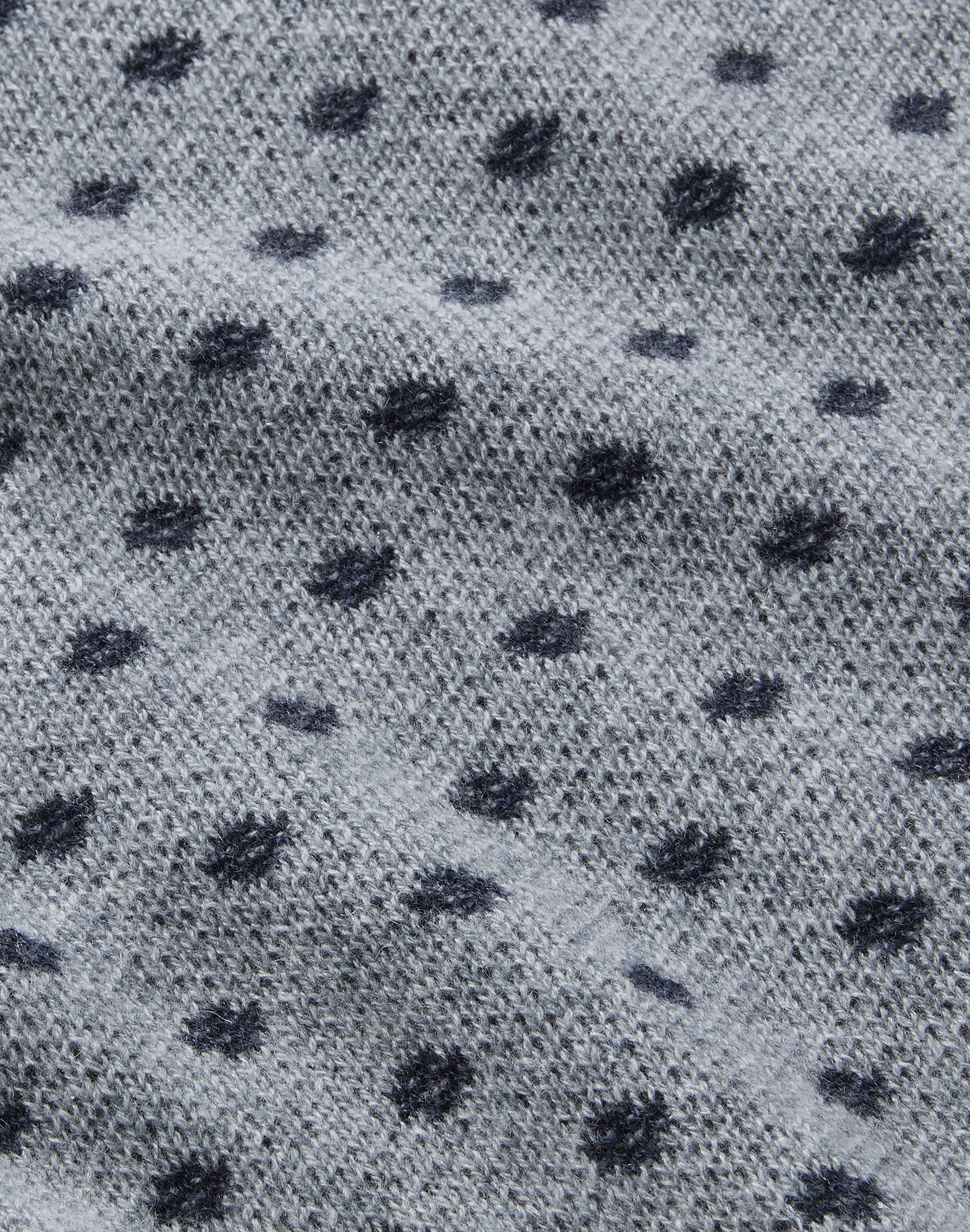 Polka Dot Jacquard Cashmere Short Sleeve Sweater