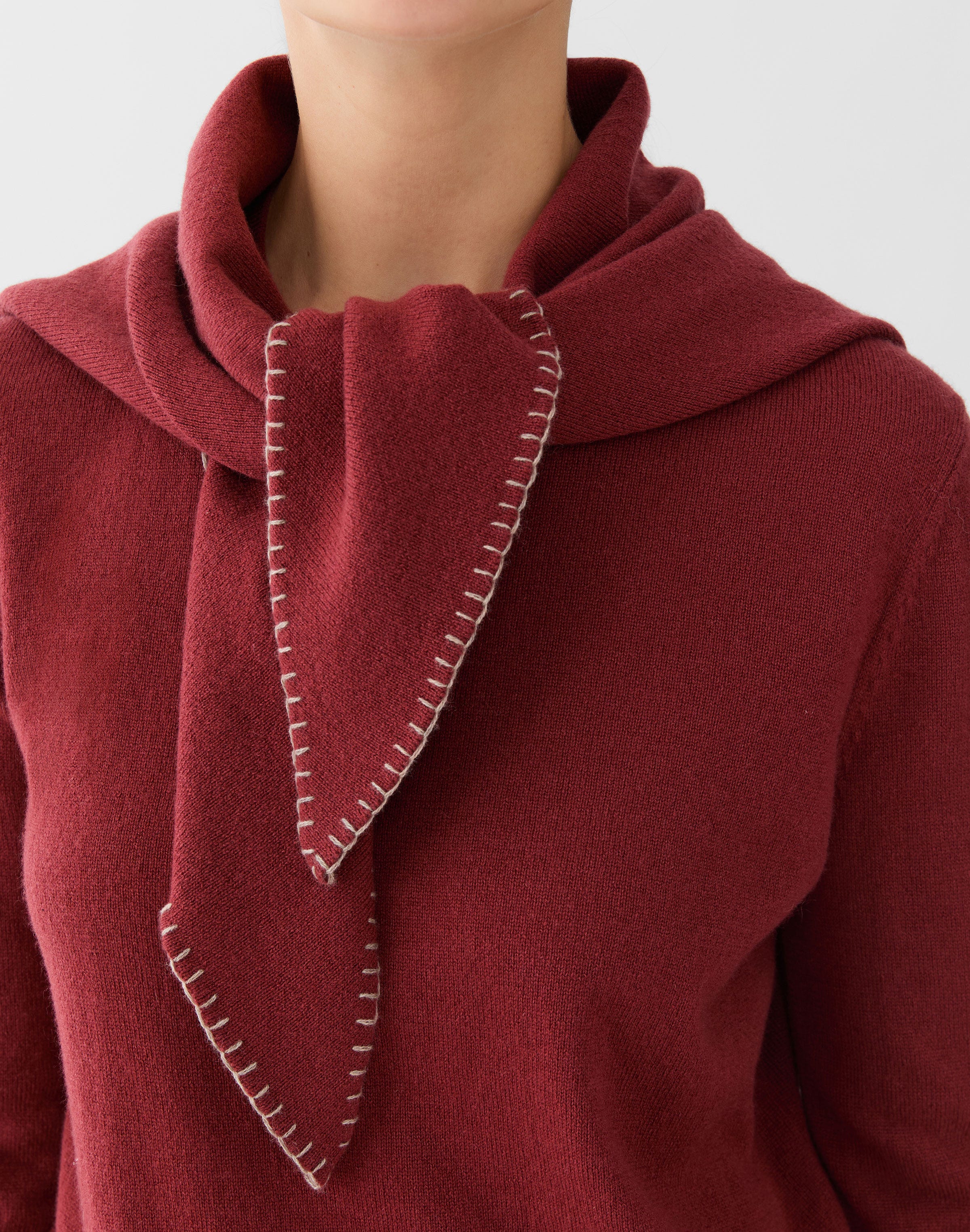 Cashmere Detachable Scarf Sweater