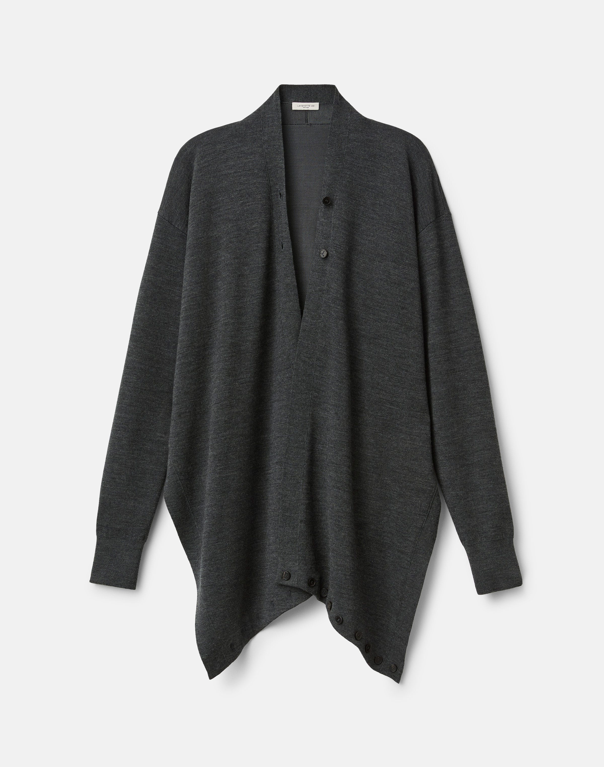 Superfine Merino Wool Double Knit Convertible Wrap Cardigan