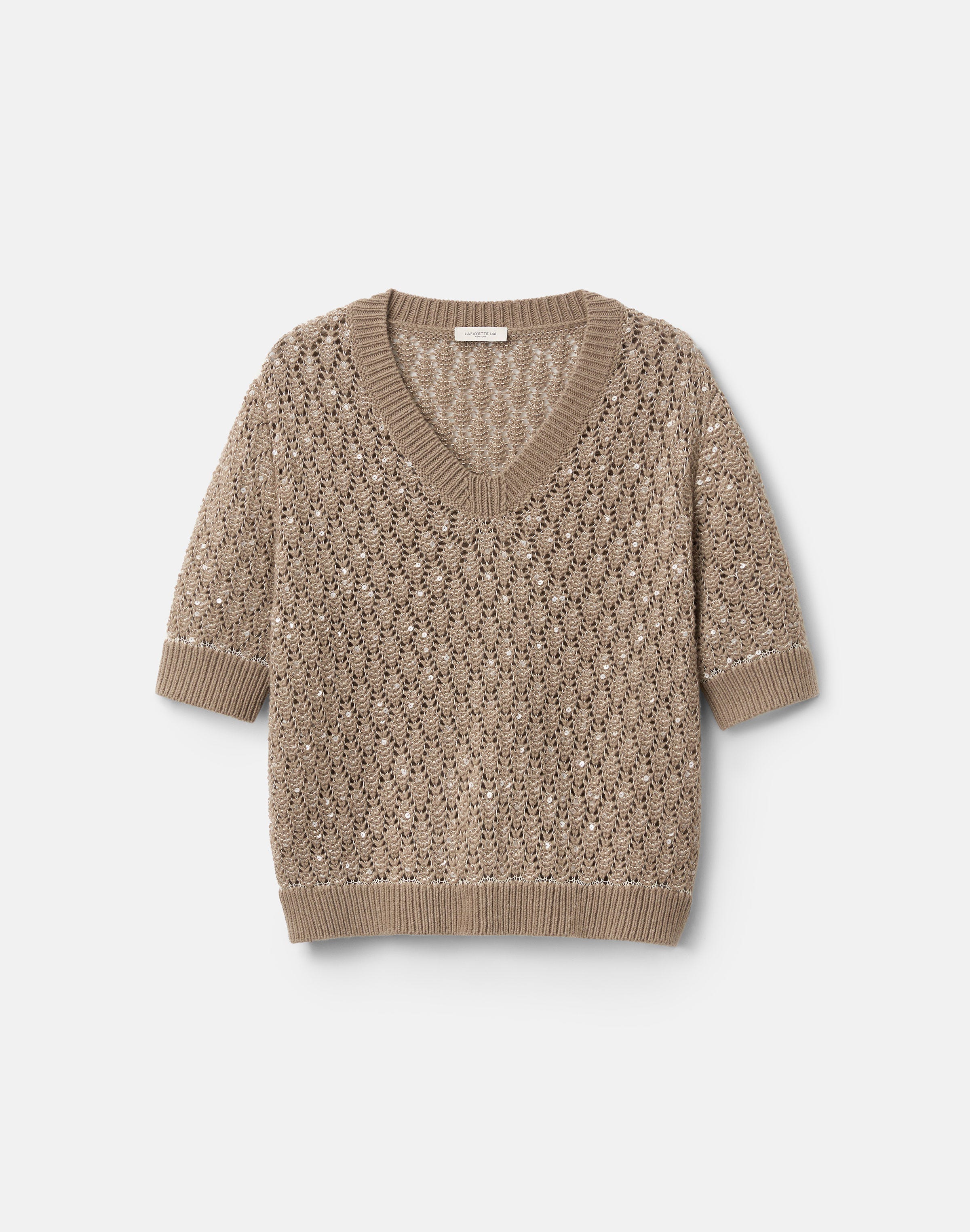 Hand Sequined Wool-Cashmere & Cotton Sweater