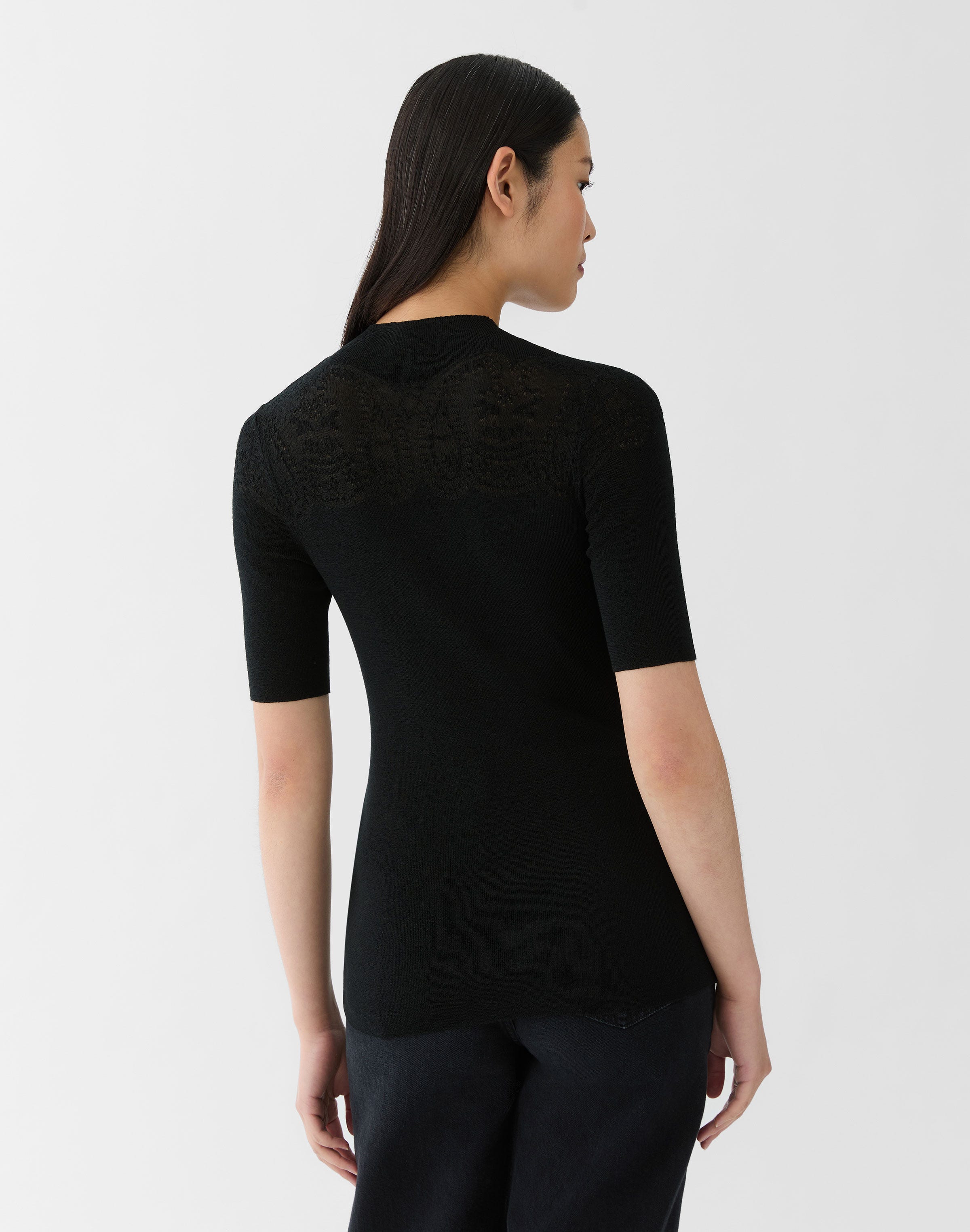 Superfine Merino Wool Ribbed Illusion Sweater