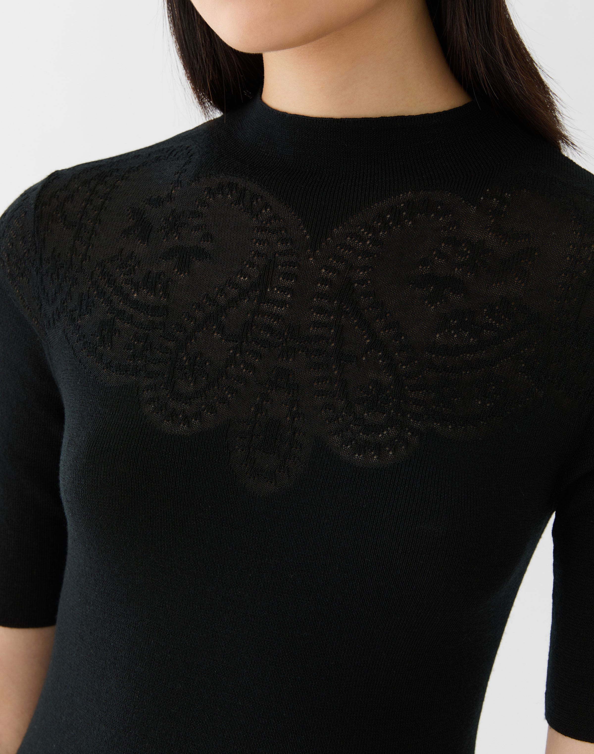 Superfine Merino Wool Ribbed Illusion Sweater