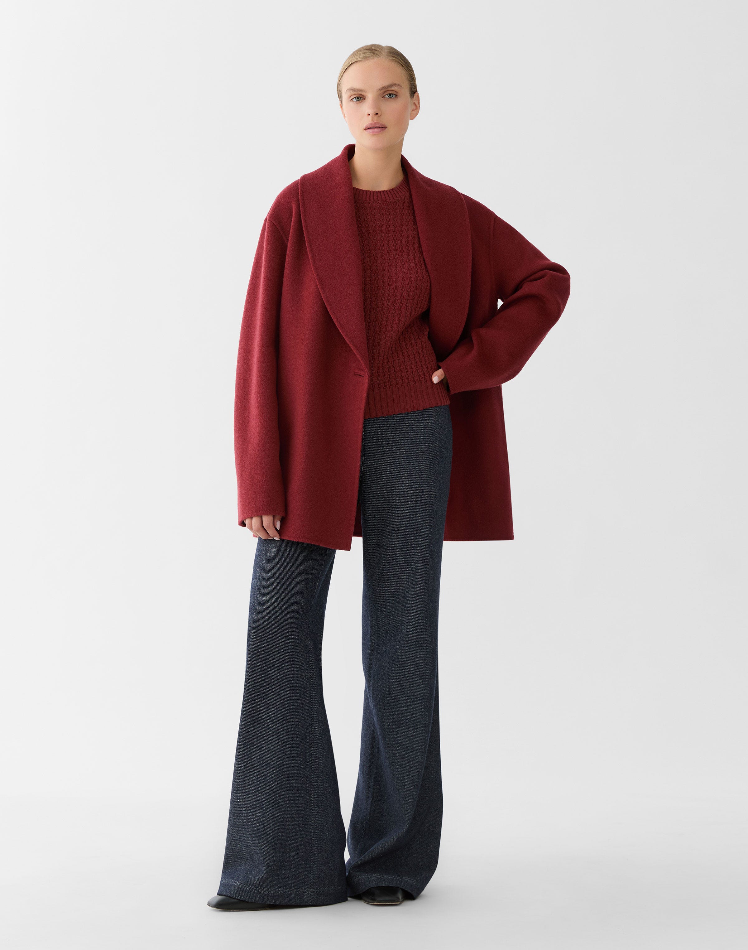 Petite Cashmere Mixed Stitch Crewneck Sweater