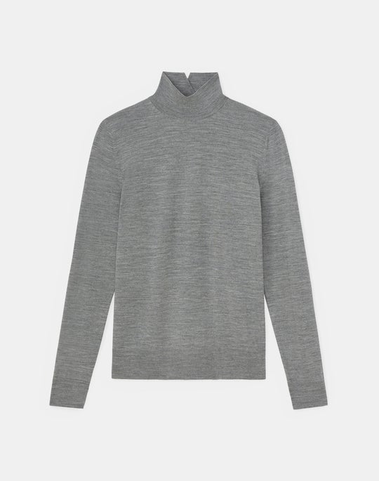 Responsible Fine Gauge Merino Split Stand Collar Sweater