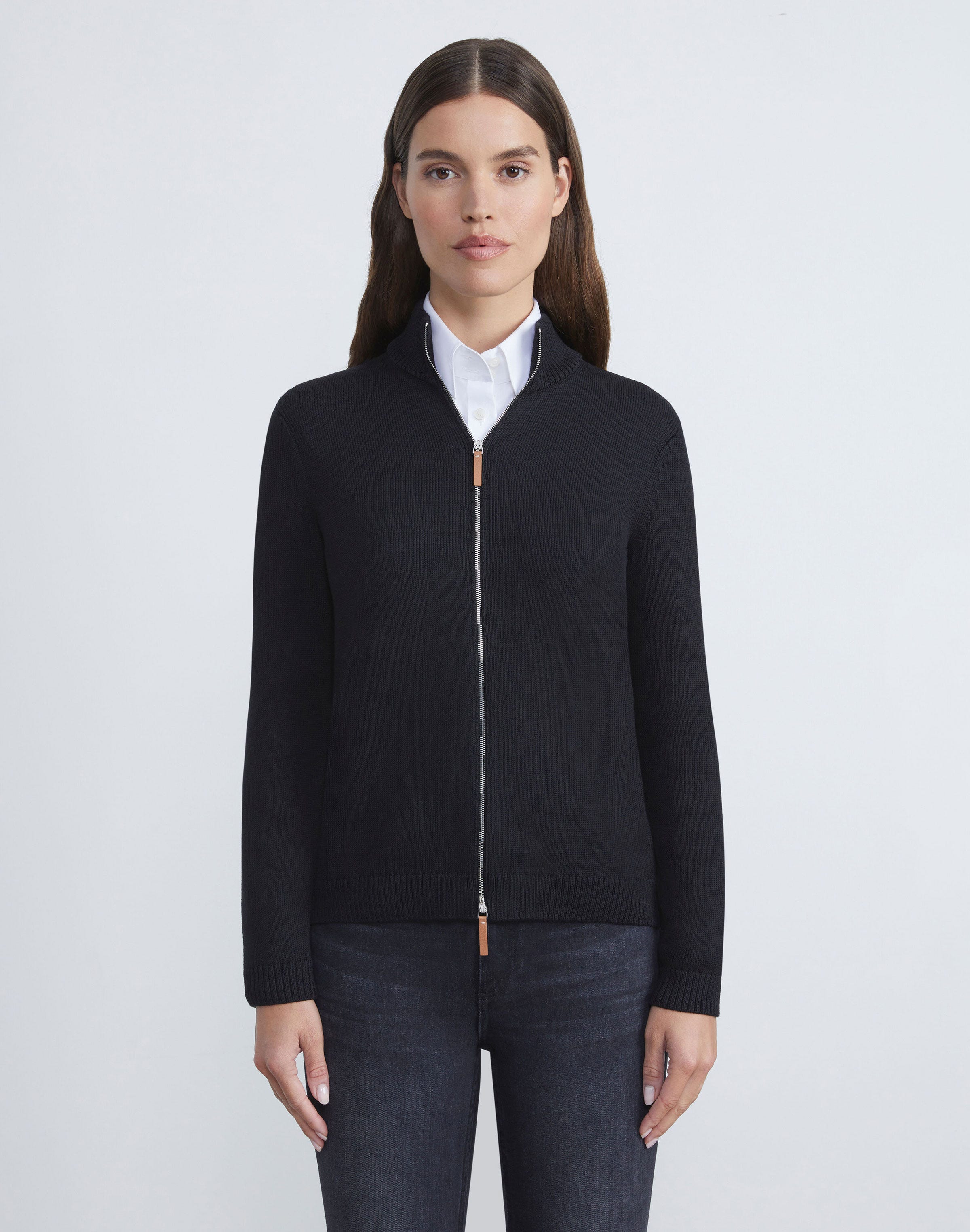 Lafayette 148 Women's Cotton-Silk Tape Knit Bomber Jacket