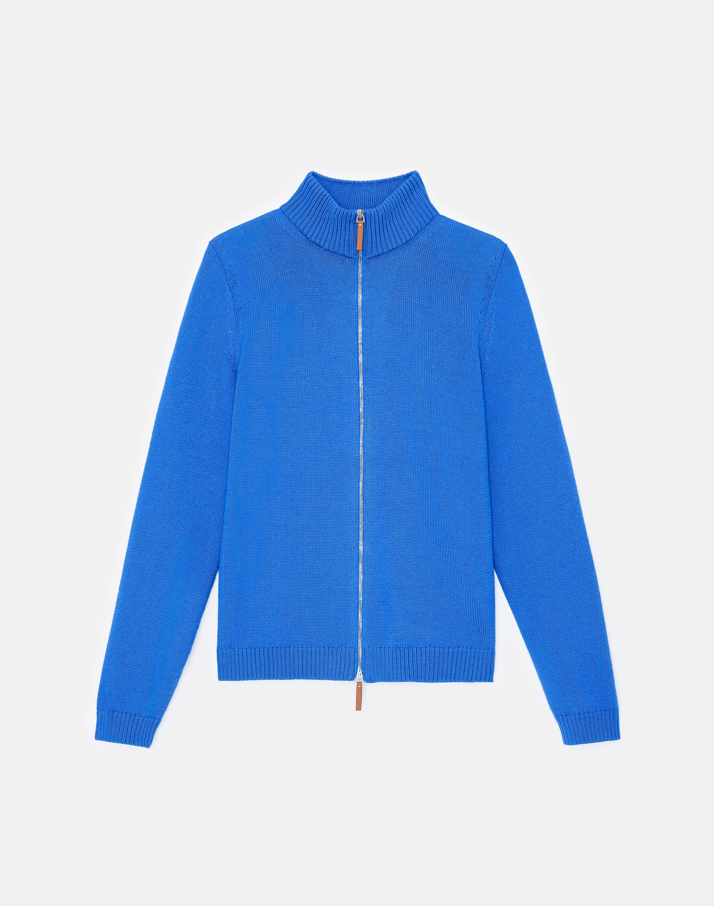 Lafayette 148 Plus-size Cottonsilk Tape Knit Bomber In Classic Cobalt